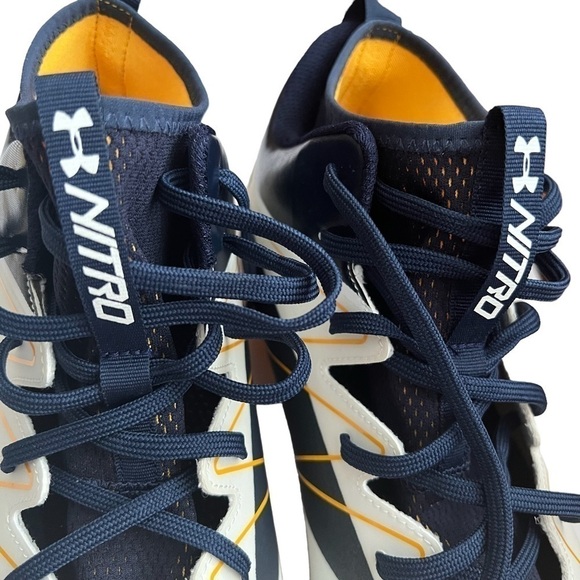 Under Armour Mens Nitro Pro Football Cleats White Blue Yellow Size 15 main image 4